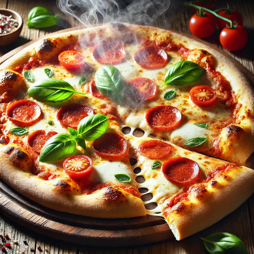Mantarlı sosisli pizza
